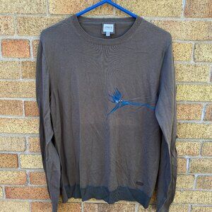 Vintage Armani Wool Blend Hummingbird Sweater Medium Gray
